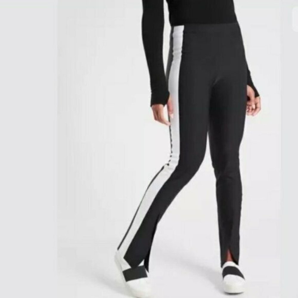 Athleta Interstellar Tight Color Block Black Women Size 2 Work Travel Commute